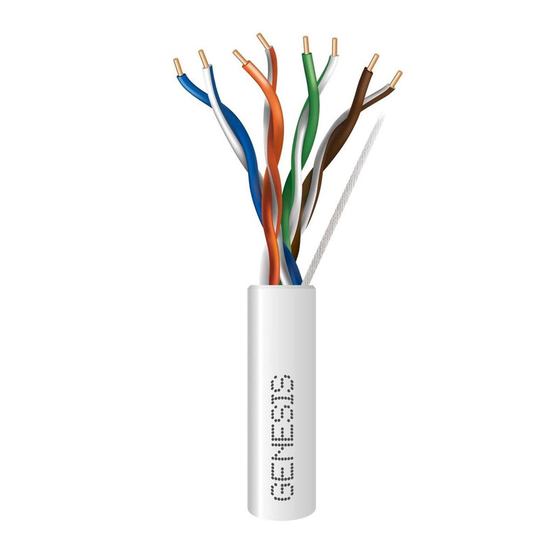 CAT6 CMR UTP Riser Cable Bare Copper 23/4 Solid BC Unshielded 1000 Feet Pull Box White