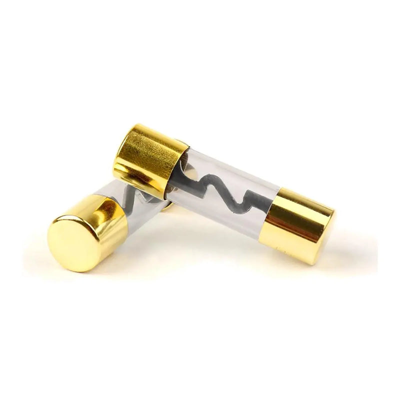 Gold Plated Dual AGU Fuse Holder 4/8 Gauge Power or Ground with Pack of 5 30-120 Amp Fuses The Wires Zone