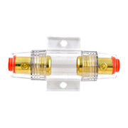 Gold Plated Universal 4 or 8 Gauge Input/Output Inline AGU Fuse Holder with 30-120 Amp AGU Fuse The Wires Zone