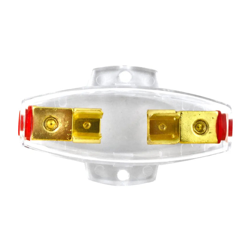 Gold Plated Universal Inline AGU 4 or 8 Gauge input/Output Fuse Holder with 30-120 Amp Fuses The Wires Zone