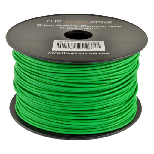 Green 18 Gauge AWG 500ft Copper Clad Aluminum Stranded Primary Remote Wire Cable The Wires Zone