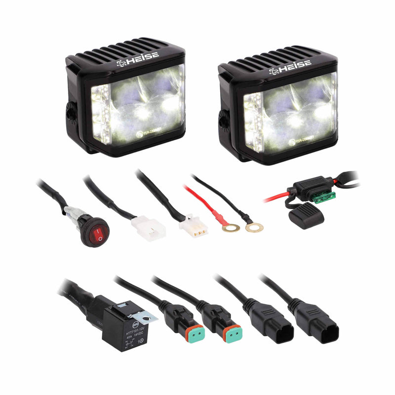 Heise HE-BC1402PK Universal Blackout Series 140° Cube Lights IP69K (Set of 2)
