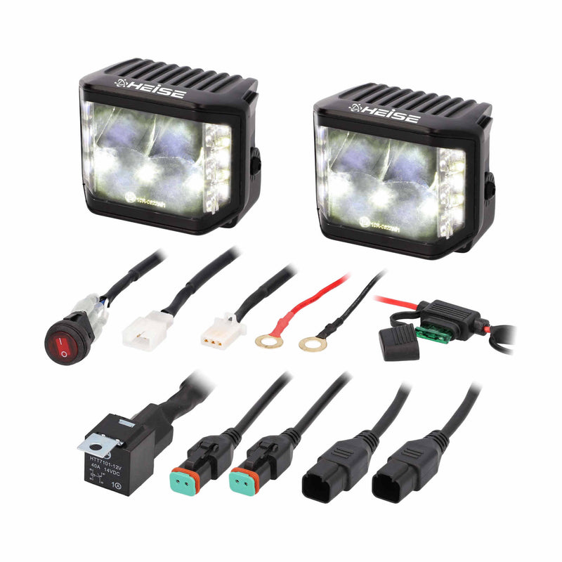Heise HE-BC1402PK Universal Blackout Series 140° Cube Lights IP69K (Set of 2)