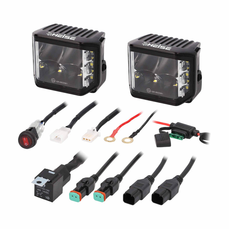 Heise HE-BC1402PK Universal Blackout Series 140° Cube Lights IP69K (Set of 2)