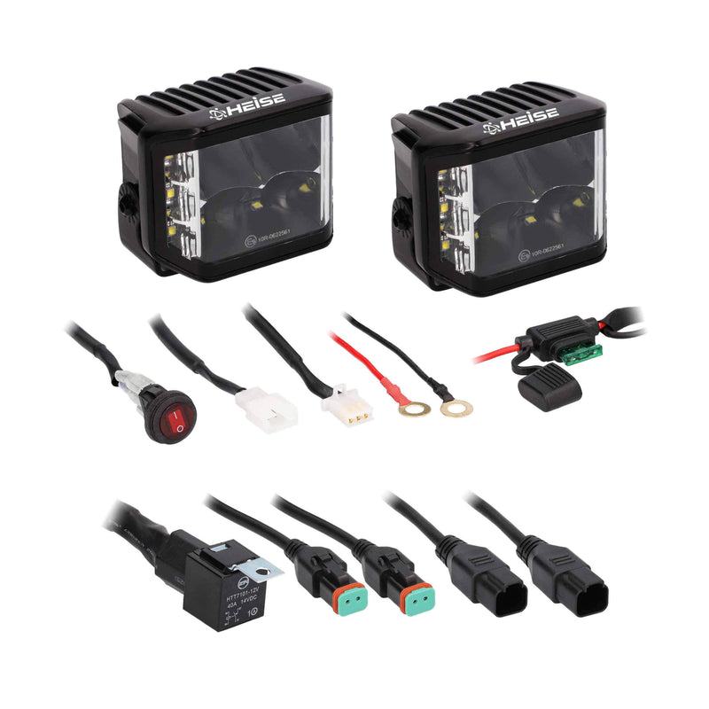 Heise HE-BC1402PK Universal Blackout Series 140° Cube Lights IP69K (Set of 2)