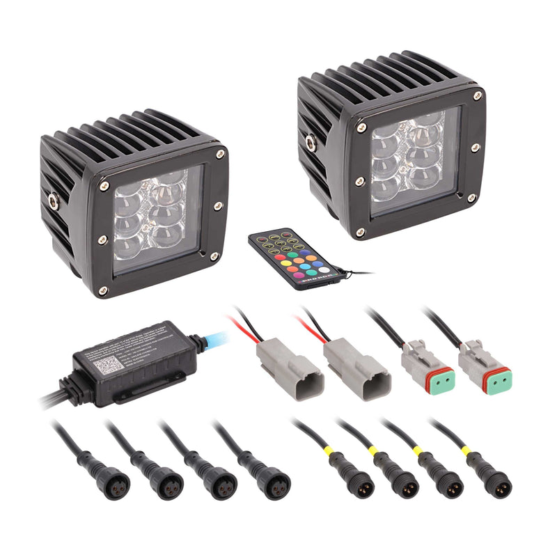 Heise HE-CHASE-CLKT Standard Mount Chasing LED 120° Cube Lights IP67