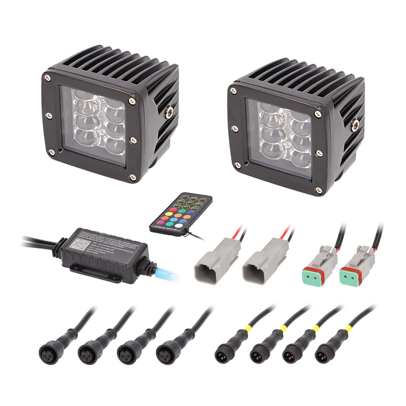 Heise HE-CHASE-CLKT Standard Mount Chasing LED 120° Cube Lights IP67