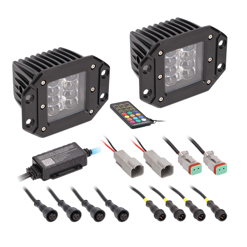 Heisem HE-CHASE-FCLKT Flush Mount Chasing LED Cube Lights 120° IP67