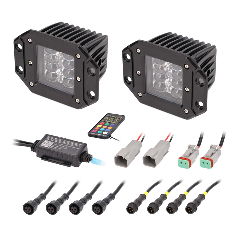 Heisem HE-CHASE-FCLKT Flush Mount Chasing LED Cube Lights 120° IP67