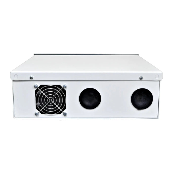 Heavy Duty 15" x 15" x 5" DVR Security Lock Box with Fan for CCTV Security Systems - (Black / White) The Wires Zone