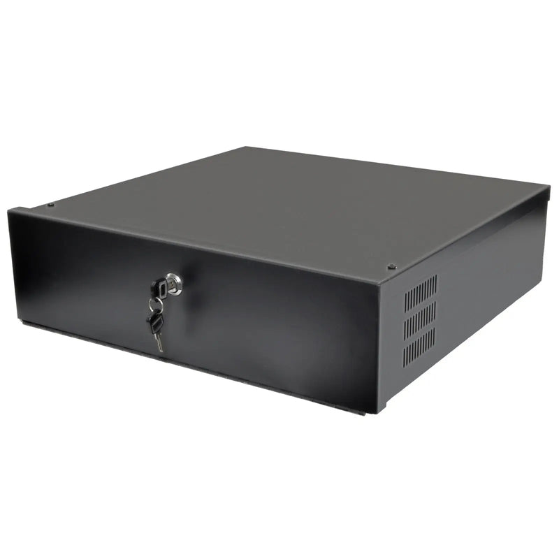 Heavy Duty 18" x 18" x 5" DVR Security Lock Box for CCTV Security Systems (Black) The Wires Zone