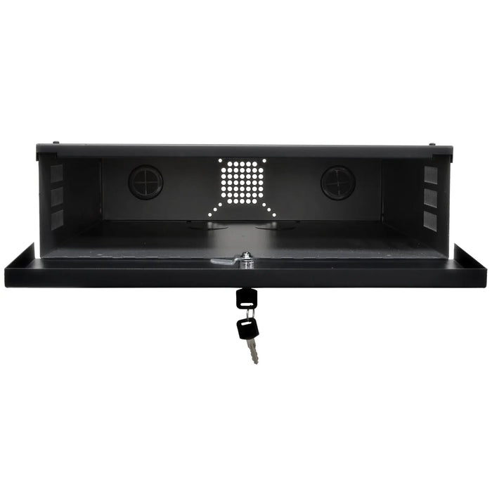 Heavy Duty 18" x 18" x 5" DVR Security Lock Box for CCTV Security Systems (Black) The Wires Zone