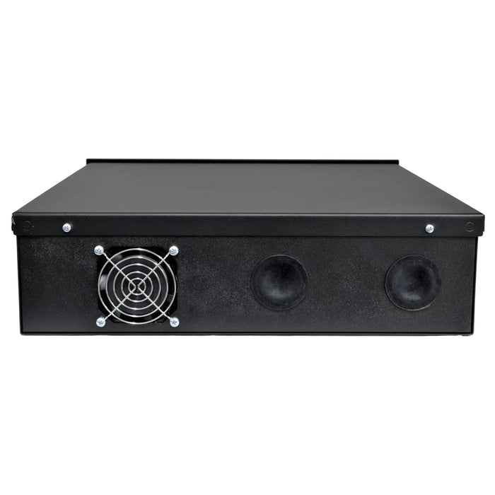 Heavy Duty 18" x 18" x 5" DVR Security Lock Box with Fan for CCTV Security Systems - (Black / White) The Wires Zone