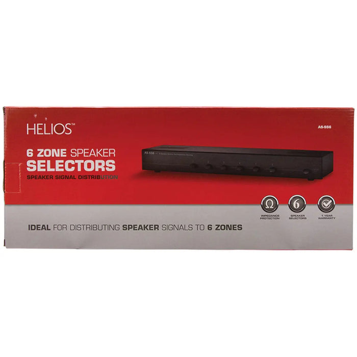 Helios AS-SS6 Low Profile Home Theater 6 Zone Speaker Selector Helios