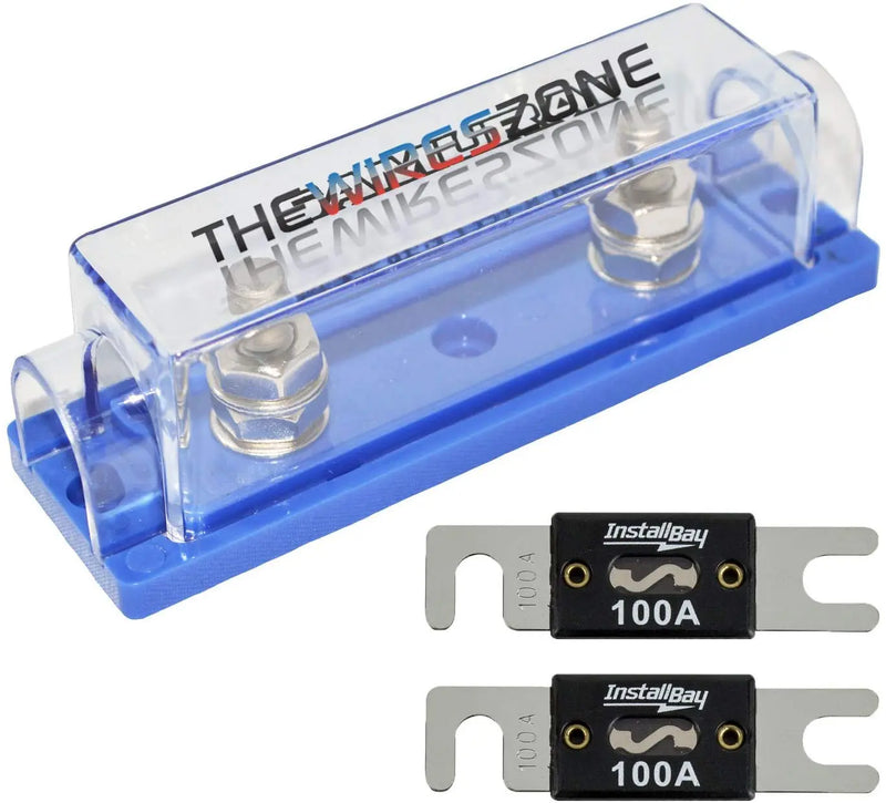 High Quality 1/0/4/8 Gauge ANL Fuse Holder + 2/4/10 Pack Nickel 100-500 Amp Fuse The Wires Zone