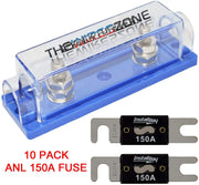 High Quality 1/0/4/8 Gauge ANL Fuse Holder + 2/4/10 Pack Nickel 100-500 Amp Fuse The Wires Zone