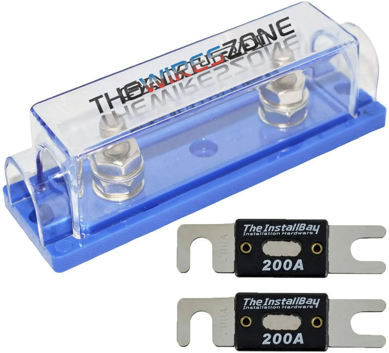 High Quality 1/0/4/8 Gauge ANL Fuse Holder + 2/4/10 Pack Nickel 100-500 Amp Fuse The Wires Zone