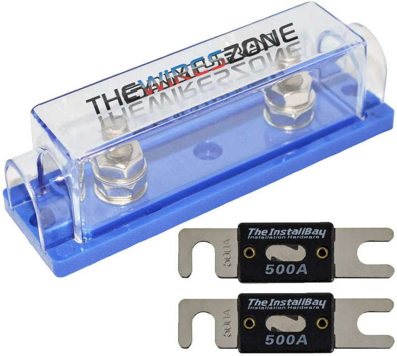 High Quality 1/0/4/8 Gauge ANL Fuse Holder + 2/4/10 Pack Nickel 100-500 Amp Fuse The Wires Zone