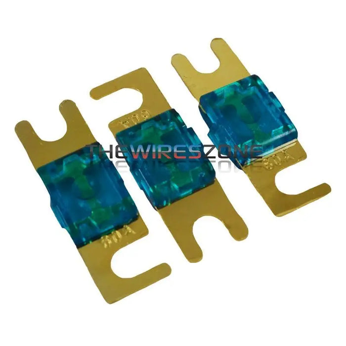 High Quality Gold Plated Inline 60 Amp Mini ANL Fuse (3/pack) The Wires Zone