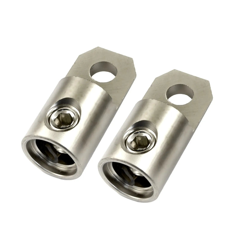 High Quality Heavy Duty Platinum 1/0 Gauge AWG  Ring Terminals (Pair) The Wires Zone