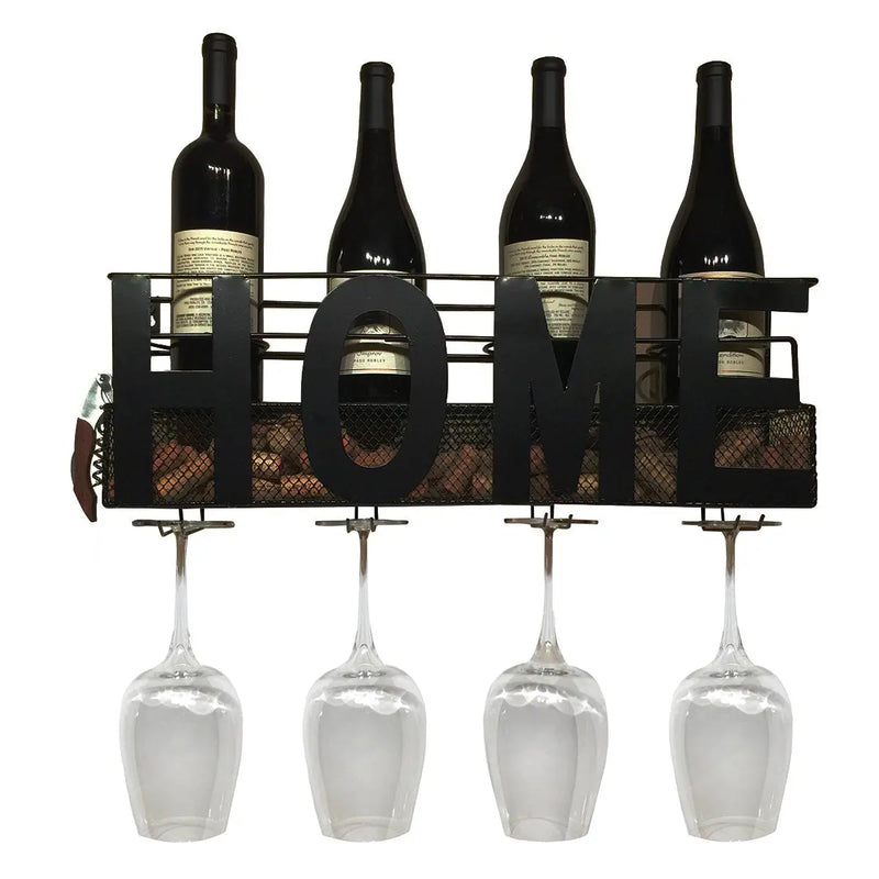Home Wall Mounted Hanging Wine Rack with Ergonomic Rubber Grip Waiters Corkscrew Wine Key The Wires Zone
