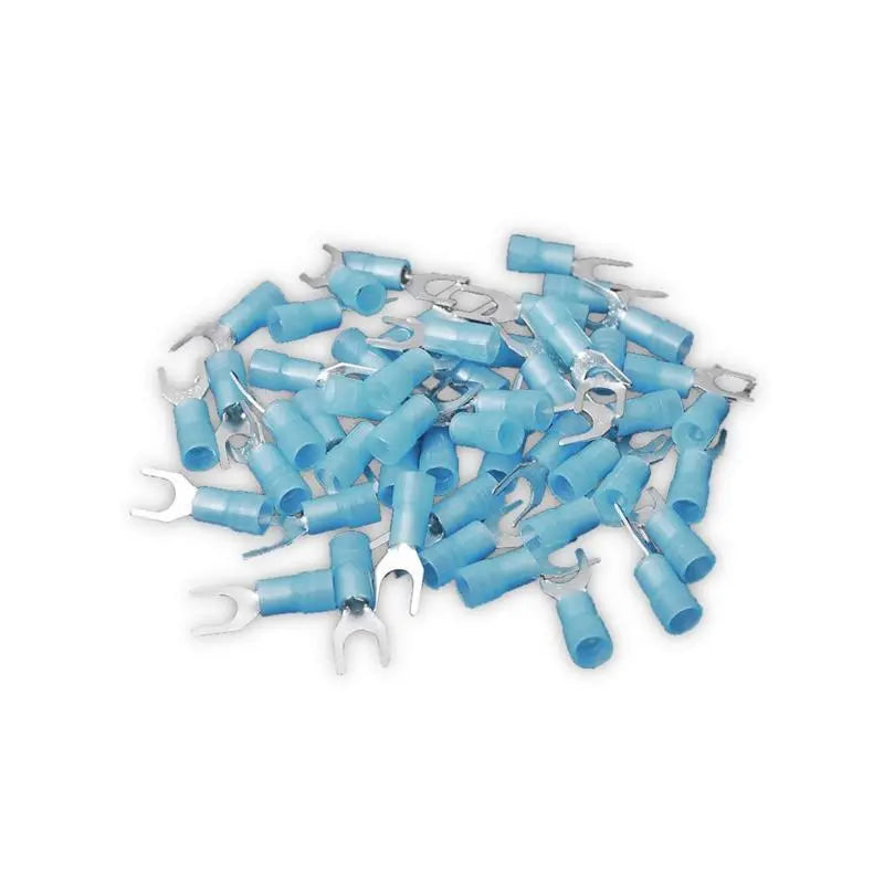 Install Bay BNST10  Blue Nylon Spade Terminals 16-14 Gauge #10 Stud - 100-Pack The Install Bay