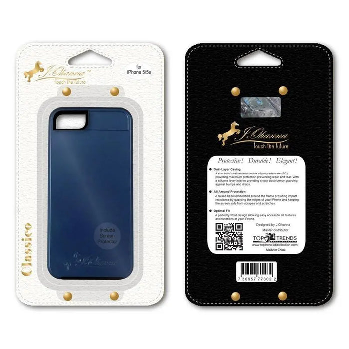J. Ohanna Shock Absorbent Durable Dark Blue Smart Case for iPhone 5/5s Others
