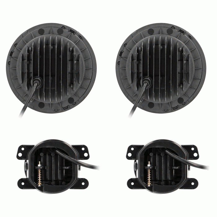 Metra JP-707RGBKT Chasing Halo LED 7" Headlights & 4" Fog Lights w/ Controller Jeep Vehicles