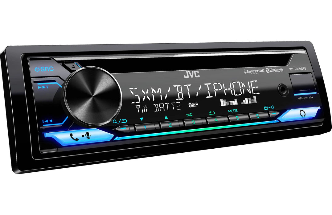 JVC KD-T920BTS CD Receiver Apple CarPlay Amazon Alexa Bluetooth USB AM/FM Car Stereo JVC