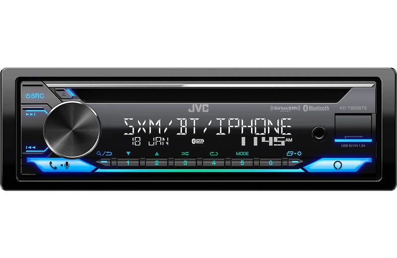 JVC KD-T920BTS CD Receiver Apple CarPlay Amazon Alexa Bluetooth USB AM/FM Car Stereo JVC
