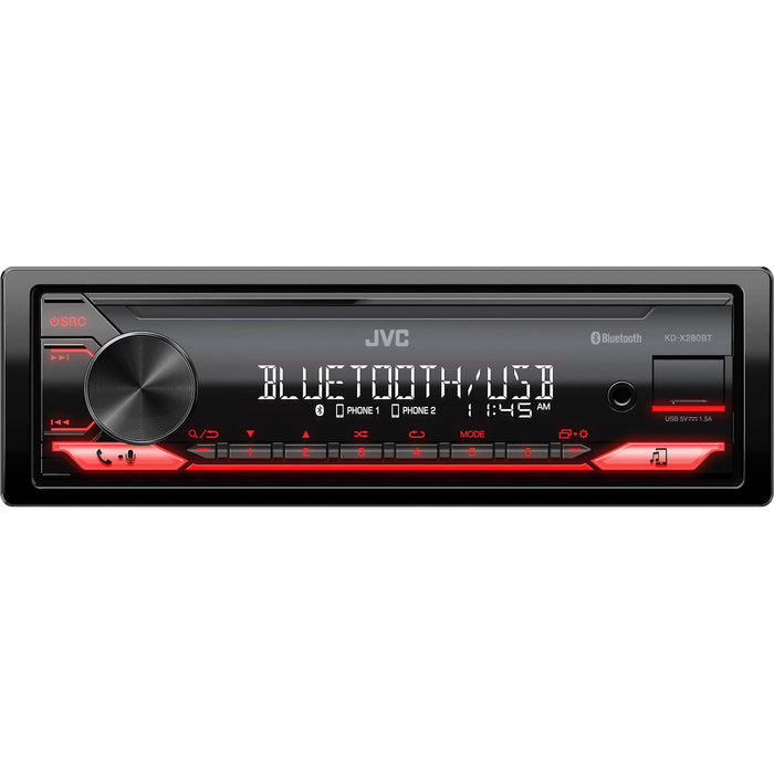 JVC KD-X280BT Single DIN Digital Media Receiver with Bluetooth AM/FM USB Car Stereo
