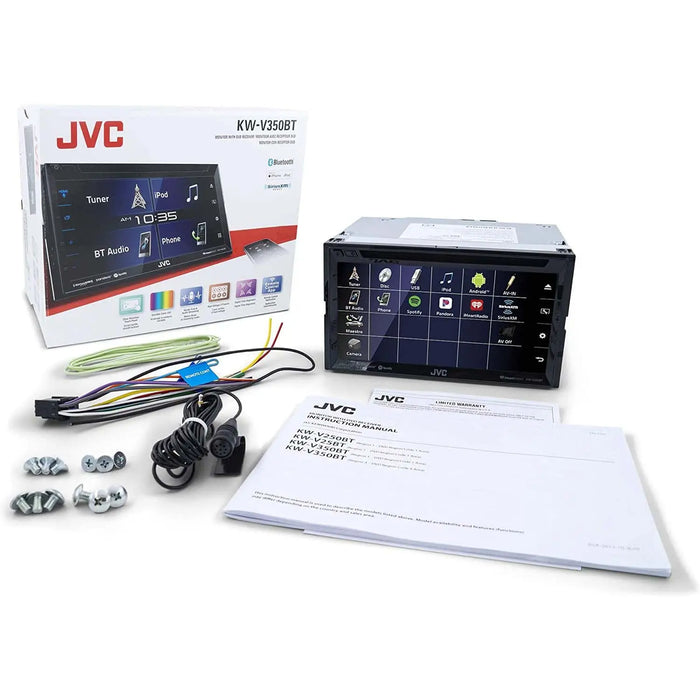 JVC KW-V350BT Double DIN Multimedia 6.8 Touchscreen Bluetooth USB DVD Receiver JVC
