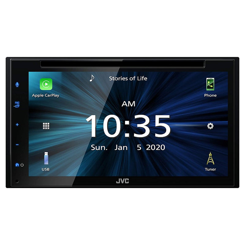 JVC KW-V66BT 6.8" Touchscreen DVD Receiver with Apple CarPlay Android Auto, Bluetooth Audio/MP3 Player/Double DIN/SiriusXM/AM/FM Car Radio JVC
