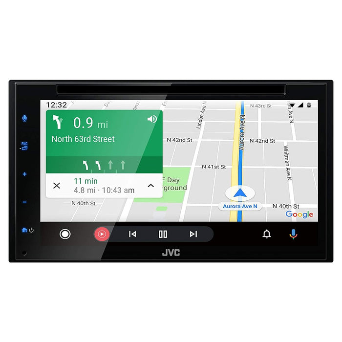 JVC KW-V66BT 6.8" Touchscreen DVD Receiver with Apple CarPlay Android Auto, Bluetooth Audio/MP3 Player/Double DIN/SiriusXM/AM/FM Car Radio JVC