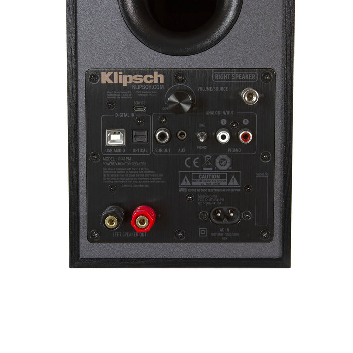 Klipsch Reference Premiere R-41PM 2-Way Powered Bluetooth Bookshelf Speakers with Built-in Amp Pair - (Refurbished)