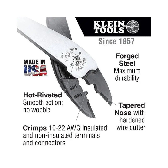 Klein Tools 1005 Crimping Cutting Tool Insulated / Non-Insulated Wires Klein Tools