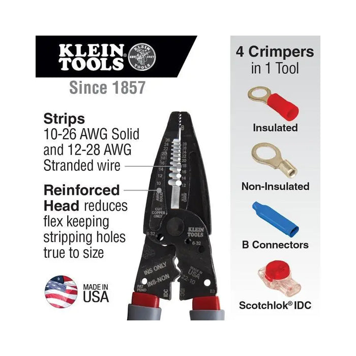 Klein Tools 1019 Kurve Handle Wire Stripper Crimper Cutter Multi-Tool Klein Tools