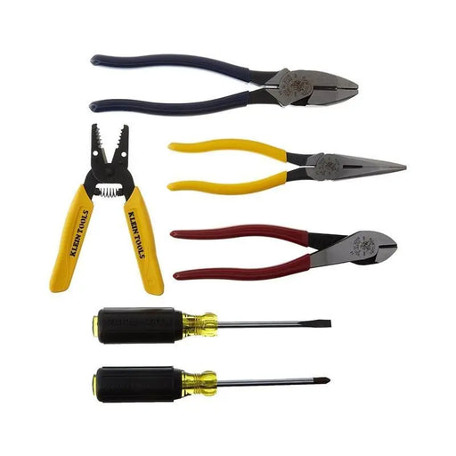 Klein Tools 6 Pc Set 3 Pliers, Wire Stripper and Cutter, 2 Screwdrivers Klein Tools
