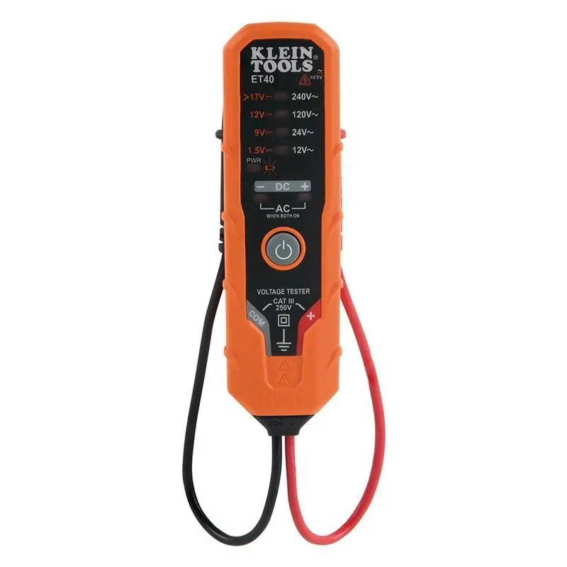 Klein Tools ET40 Electronic AC / DC Voltage Tester and DC Polarity /w Batteries Klein Tools