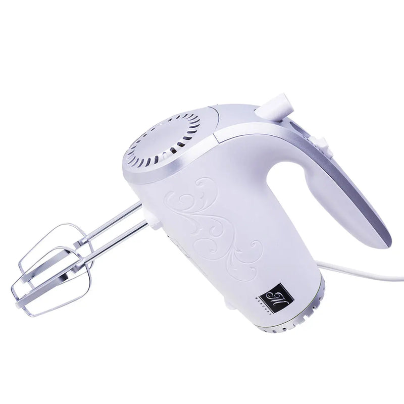 Lightweight Five Speed Electric Ergonomic Handle Mixer with Stainless Steel Dual Beaters Mercury