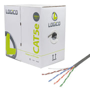 Logico C5EU2101 1000ft Cat5e 24AWG UTP CCA Network Ethernet Cable - Gray Logico