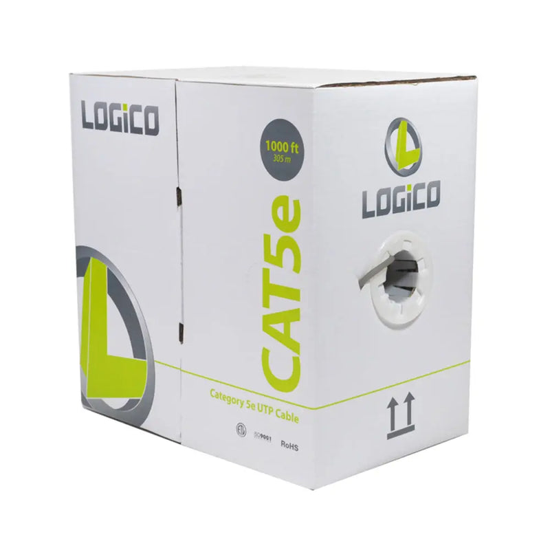 Logico C5EU2101 1000ft Cat5e 24AWG UTP CCA Network Ethernet Cable - Gray Logico