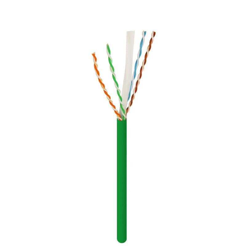 Logico C6EU2805 CAT6 UTP 23 AWG 550Mhz Pure Copper Bulk Ethernet Network Cable Riser Green 1000ft Logico