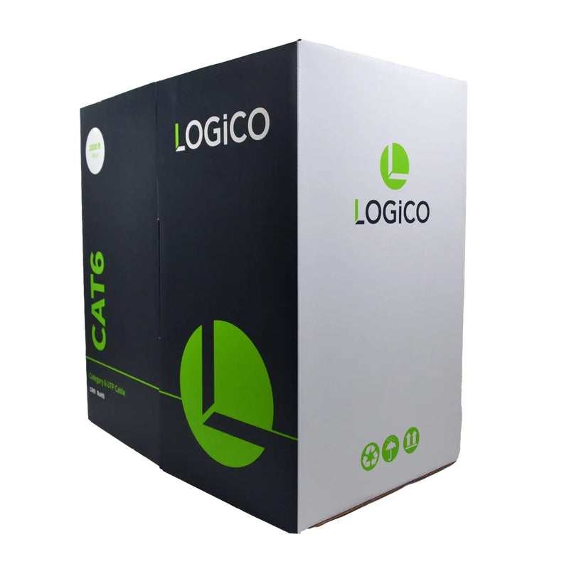 Logico C6EU2806 CAT6 Red UTP 23 AWG 550Mhz Pure Copper Bulk Ethernet Network Cable 1000ft Logico