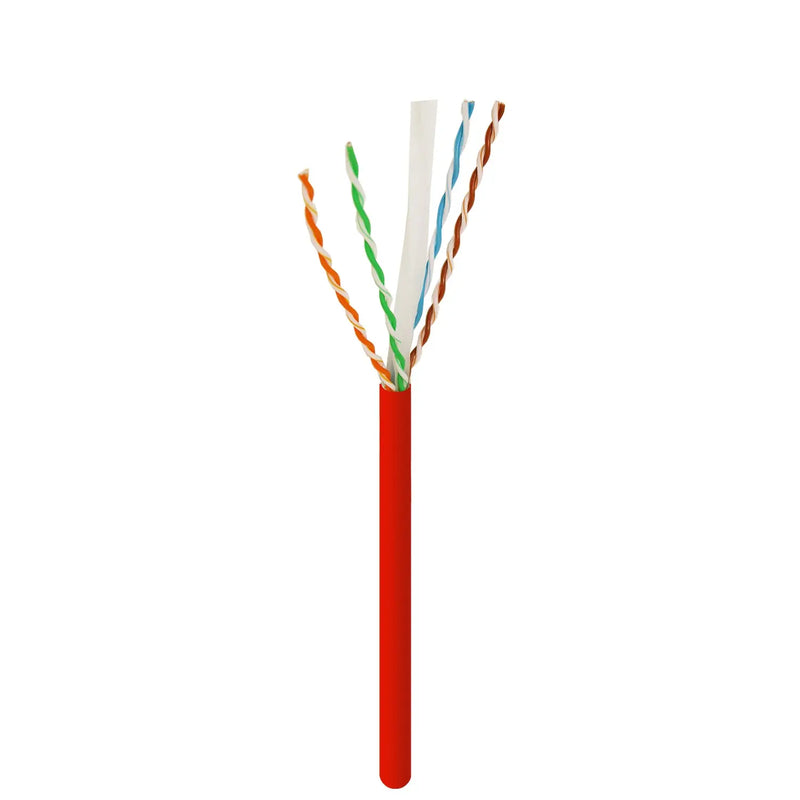 Logico C6EU2806 CAT6 Red UTP 23 AWG 550Mhz Pure Copper Bulk Ethernet Network Cable 1000ft Logico