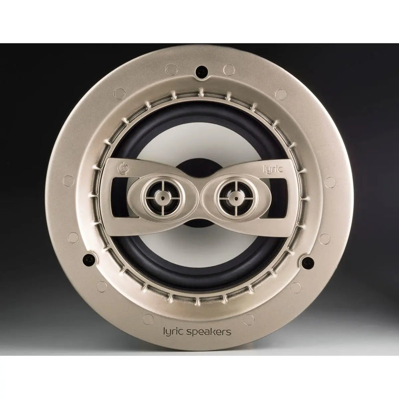 Lyric LS6.5DT 6.5 Dual Tweeter In-Ceiling Single Point Stereo Speaker with White Magnetic Edgeless Grille Lyric