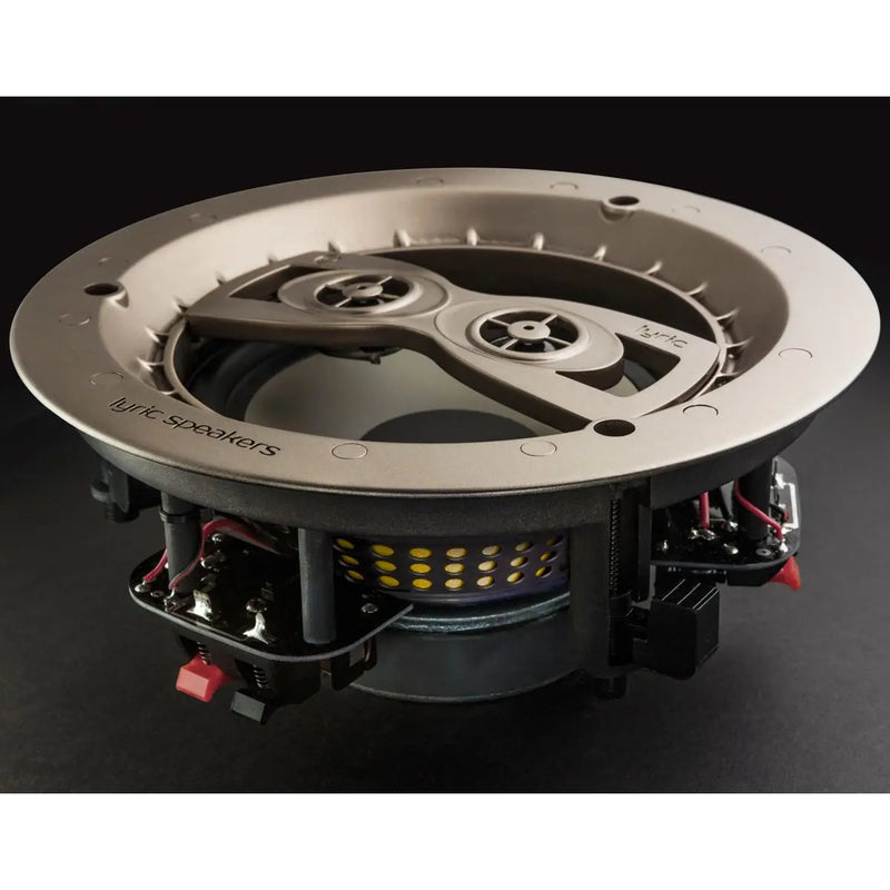 Lyric LS6.5DT 6.5 Dual Tweeter In-Ceiling Single Point Stereo Speaker with White Magnetic Edgeless Grille Lyric