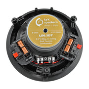 Lyric LS6.5DT 6.5 Dual Tweeter In-Ceiling Single Point Stereo Speaker with White Magnetic Edgeless Grille Lyric