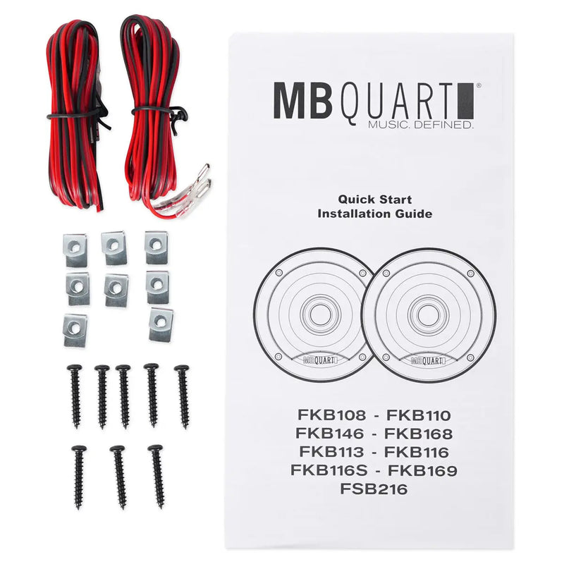 MB Quart FKB110 4" 2-Way 160 Watts Max Power 4 Ohms Coaxial Speakers (Pair) MB Quart