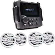 MB Quart GMR-LCD 3.5" LCD Marine Receiver & NK2-116W 6.5" 2-Way Speaker (2 pair) MB Quart